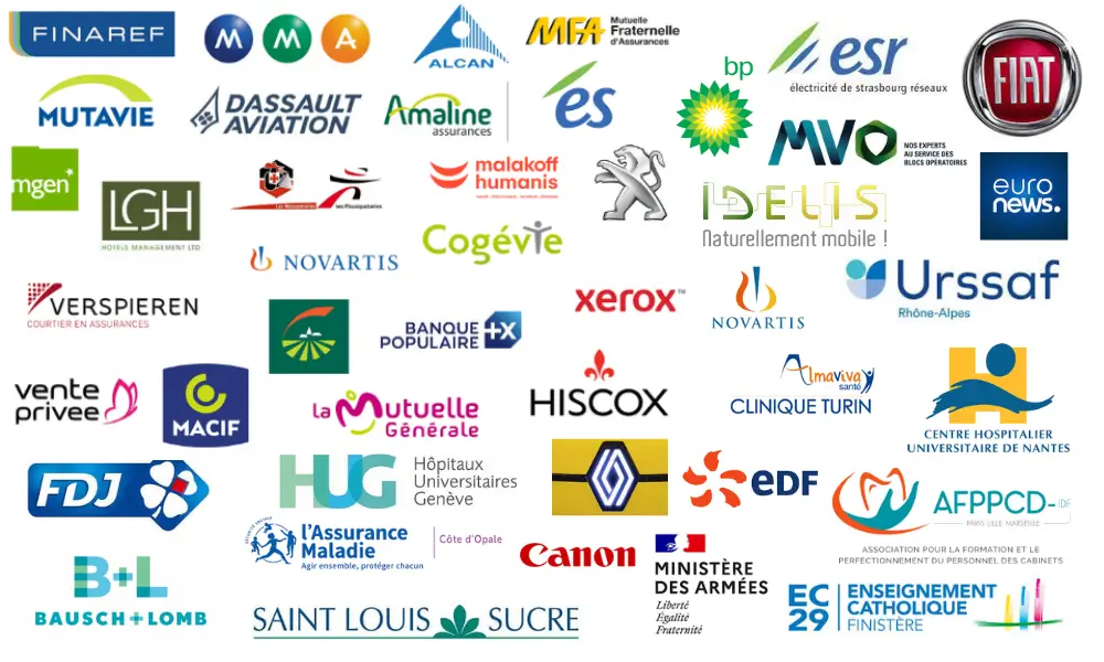Sélection de logos des organisations clientes de Patrick JAY